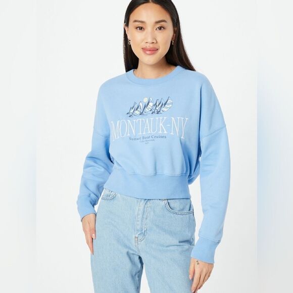 Abercrombie & Fitch Graphic crop Sweatshirt sz Xs - Picture 1 of 15
